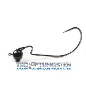 **TKO Tungsten Football Wobble Swing head jigs** 2 sizes, Black 3/0 Hook - Picture 1 of 2