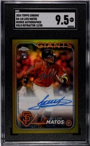 2024 Topps Chrome Luis Matos Gold Refractor Rookie RC Auto /50 Giants SGC 9.5 - Picture 1 of 2