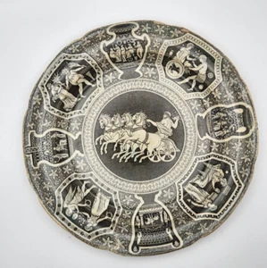 Antique 1800s Spode Plate Herculaneum Neo-classical Greek Zeus in His Chariot - Picture 1 of 9