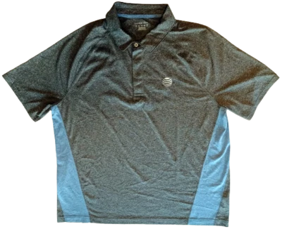 CAMISA POLO DE TRABAJO AT&T VINTAGE MANGA CORTA; Gris y Azul, Grande Foto 1 de 4