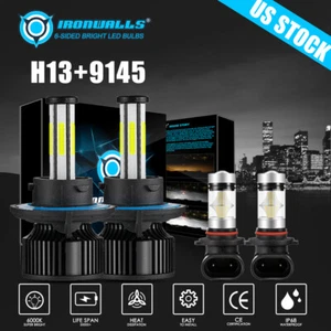 For Hummer H3 2006-2010 6 Sides Combo LED Headlight Hi/Lo + Fog Light 4 Bulbs - Picture 1 of 12