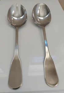 Oneida Stainless Steel Large Serving Spoon Fork Buffet Party Dinnerware Set of 2 - Picture 1 of 11