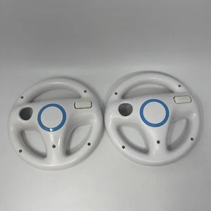 Set Lot of 2 Nintendo Wii OEM Official Steering Wheel Remote Controllers RVL-024 - Picture 1 of 10
