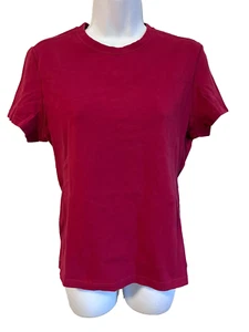 Athletic Works Size M Red Short Sleeve Knit Top - Picture 1 of 7