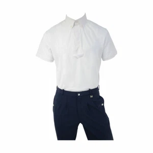 HyFASHION Hadleigh Men's Short Sleeved Tie Competition Show Shirt White XS-XL - Picture 1 of 2