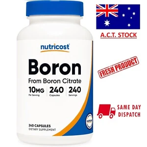 Nutricost Boron 10 mg, 240 Capsules - AU STOCK FAST POSTAGE! - Picture 1 of 5