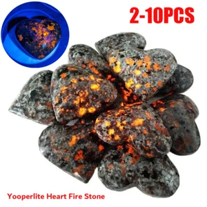 2-10x Yooperlite Cuore Naturale Pietra Tumbled UV Reattiva Sodalite Gemma Decorazione - Foto 1 di 15