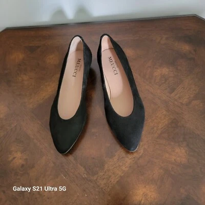 Sesto Meucci Mujer Nuevo Sin Caja Color Negro Bombas Tacón Gamuza Zapatos Talla 6 M Foto 1 de 4