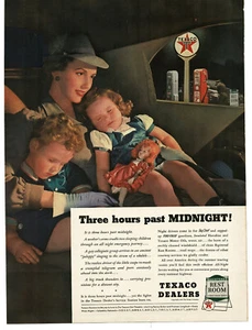 1940 Texaco Dealers mother holding sleeping children Vintage Print Ad - Picture 1 of 1