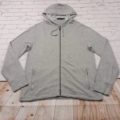 Polo Ralph Lauren Hooded Sweater Mens Size Large Gray Full Zip Modal Cotton Soft - Image 1 of 4