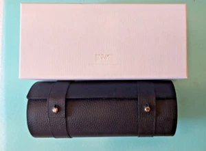 IWC Schaffausen Watch Travel Case Storage Box Branded Black Leather - Picture 1 of 7
