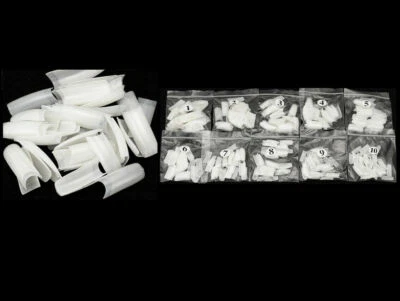 500 peças pontas de unhas de caixão longas quadradas francesas unhas falsas transparentes EUA - Imagem 1 de 4