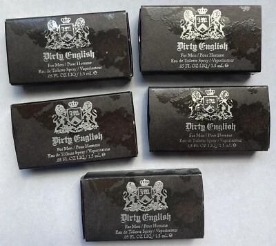 Lot of 5 Juicy Couture DIRTY ENGLISH 0.05 oz 1.5 ml EDT Spray Mini/Travel Sample - Image 1 of 4