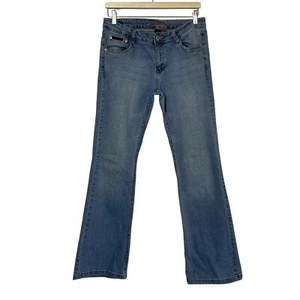 Jean de mezclilla Southpole Bootcut para mujer lavado medio talla 11 bolsillo trasero bordado - Imagen 1 de 10