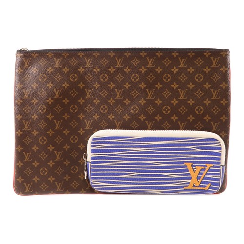 LOUIS VUITTON（LV） Pochette patchwork Louis Vuitton LV GHW A4 pochette pochette M69690 monogramma marrone