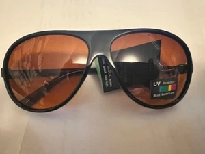 DELUXE BLAUE BLOCKLINSE FLIEGERSONNENBRILLE MIT SCHWARZEM ODER SCHILDKRÖTENFARBRAHMEN - Bild 1 von 3