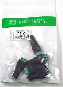 Velleman CD021 Female DC Jack to Screw Terminal, 14 AWG (5 Pack) 2.1mm x 5.5mm - Picture 1 of 1