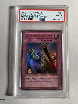 2002 YUGIOH! Solemn Judgement MRD-127 PSA 4 *No 1st Ed Stamp PSA ERROR** - Image 1 of 2