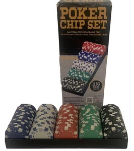 Poker Chips Las Vegas Style 100-11.5 Gram Dual toned Poker Chips with tray - Picture 1 of 1