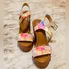 Gianni Bini Women's Tie Dye Ankle Sandal Platform Block Heel Wedge Shoes Heels 7
