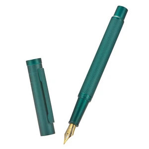 Hongdian 1850 Forest Metal Fountain Pen EF/F/Bent Nib with Converter, Dark Green - Imagen 1 de 8