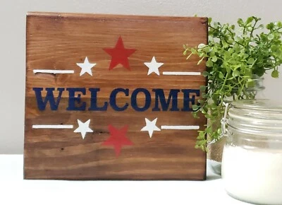 Small Rustic Welcome Home Decor Sign, Front Door Signs - Image 1 of 4