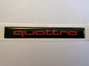 Quattro Audi Kofferraum Emblem Armaturenbrett Flügel S3 S4 A1 RS3 RS4 A3 A4 A5 RS6 SCHWARZ ROT - Bild 1 von 5