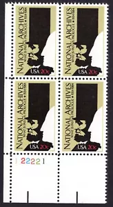 Scott #2081 National Archives Plate Block of 4 Stamps - MNH P#122221 LL - Picture 1 of 1