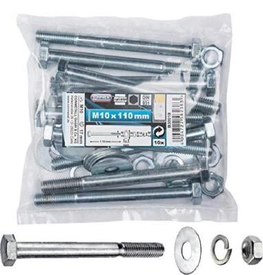 Connex B30019   Set di viti esagonali, con dado, rondella elastica e rondella pe - Immagine 1 di 4