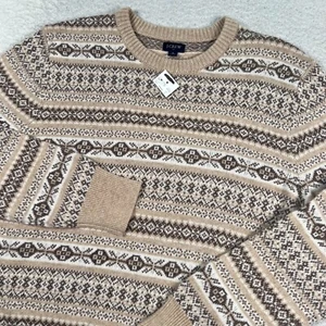 NWT J. Crew Lambswool Blend Sweater Mens Small Fair Isle Crewneck Pullover - Picture 1 of 9