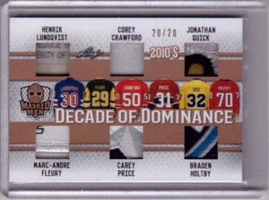 LUNDQVIST CRAWFORD QUICK FLEURY CAREY PRICE HOLTBY /18 Leaf Masked Men 6X Patch - Picture 1 of 2