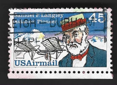 Scott# C118 45c Samuel Langley - Aviation Pioneer with a slogan cancel - (A-1) - Image 1 of 2