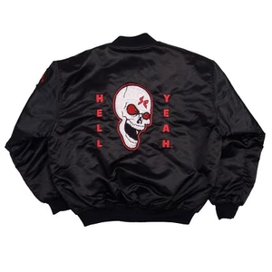 Chaqueta de bombardero forrada con edredón de calavera Steve Austin Hell Yeah de colección WWF Stone Cold XL - Imagen 1 de 24