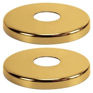 2 x Gold Shower Tap Pipe Cover High Collar G1/2 G3/4 Steel - Picture 1 of 5