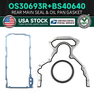 Engine Oil Pan Gasket & Rear Main Seal Fit for GMC Savana 3500 Chevrolet Caprice - Image 1 of 4