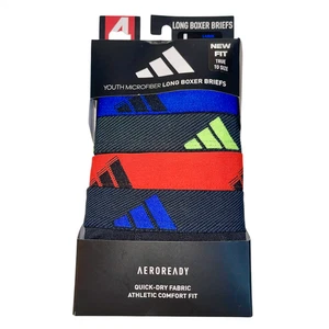Adidas 4 Pack Youth Aeroready Long Boxer Briefs Size Large (14-16) NEW Underwear - Picture 1 of 7