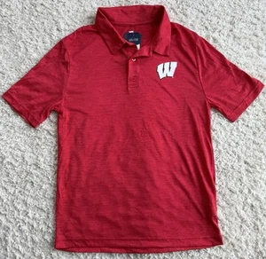 Men's Wisconsin Badgers NCAA Fanatics Polo Shirt Size S Red - Picture 1 of 7