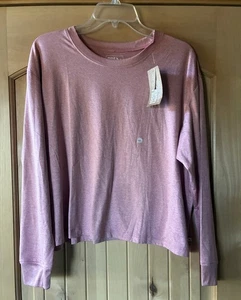 Neu mit Etikett Eddie Bauer langärmliges Oversize-T-Shirt Surreal Travel Collection L pink - Bild 1 von 6