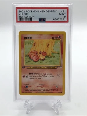Pokemon Vulpix Neo Destiny 1st Edition PSA 9 Graded Trading Card - Image 1 of 2