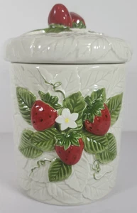 Vintage Erdbeere Korbgeflecht kleine Kanister Sears Rehbock 1981 EUC - Bild 1 von 14