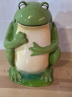 Cute Figural Green Resin Frog Toilet Bowl Brush Holder Storage Frog Figure - Image 1 of 4