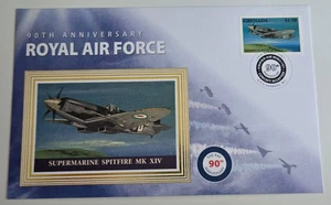 Grenada Royal Air Force 90th Anniversary Spitfire MK XIV Benham First Day Cover - Picture 1 of 4