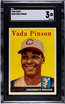 1958 Topps #420 Vada Pinson Rookie  SGC 3 - Image 1 of 2