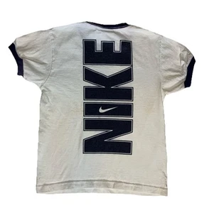 Camisa Timbre Nike Vintage Años 90 Juvenil 4T Big Swoosh Centro Logo Manchado Etiqueta Blanca - Imagen 1 de 10