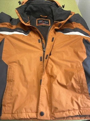 ZeroXposur Jacket Mens Medium Hooded Full Zip Lined Gray Orange Coat - Image 1 of 4