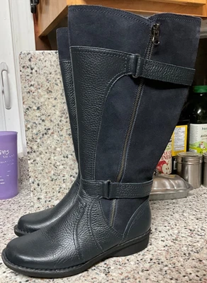 Clarks collection whistle whey brook size 6.5 wide calf women leather tall boots - Image 1 of 4