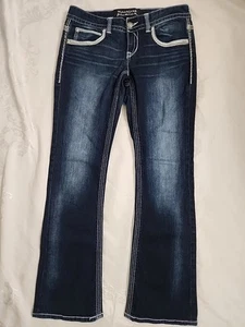 Maurices Premium Jeans Denim Embroidered 7/8 Regular W32/L30 Bootcut  - Picture 1 of 13