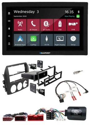 Blaupunkt 2DIN Lenkrad USB Bluetooth DAB Autoradio für Mazda MX 5 NC 2005-2008 a - Bild 1 von 4