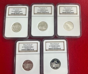 2006-S State Quarter Proof Silver 5-Coin Set NGC PF70 Ultra Cameo - Picture 1 of 1