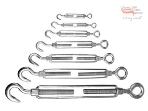 G316 Stainless Steel Turnbuckle Eye / Hook with locking nuts Shade, Sail, Marine - Picture 1 of 4